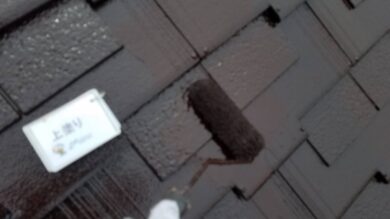 奈良橿原市F様邸　外壁塗装・屋根塗装・防水工事 屋根上塗り