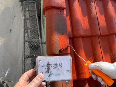 奈良橿原市Y様邸　外壁塗装・屋根塗装・防水工事 屋根下塗り