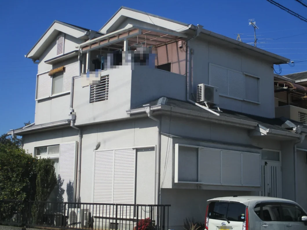 奈良県磯城郡田原本町T様邸　外壁塗装・屋根塗装工事 施工前の写真