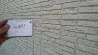 奈良生駒市M様　外壁塗装工事 外壁塗装上塗り