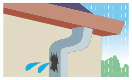 奈良の香芝市の株式会社ヨネヤの外壁塗装と屋根塗装の雨樋の劣化