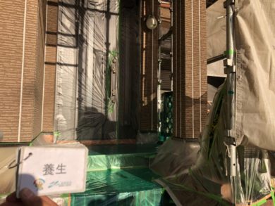 奈良奈良市U様邸　外壁塗装・屋根塗装・ベランダ防水工事 養生