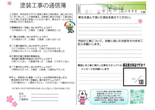 奈良磯城郡川西町M様邸　外壁塗装工事のお客様の声