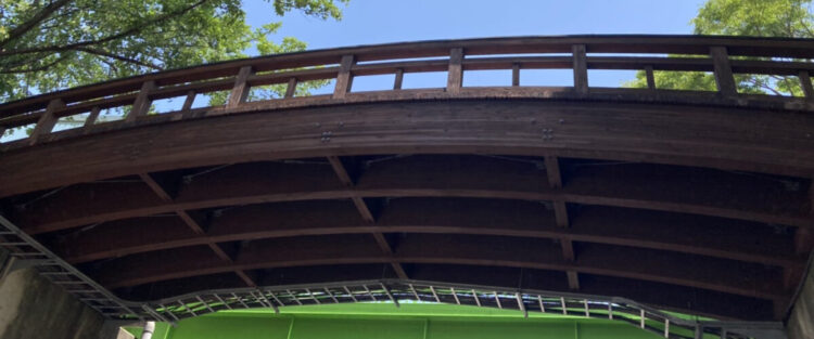 奈良五條市木製橋塗装 施工後の写真