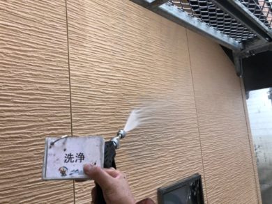 奈良奈良市U様邸　外壁塗装・屋根塗装・ベランダ防水工事 外壁高圧洗浄