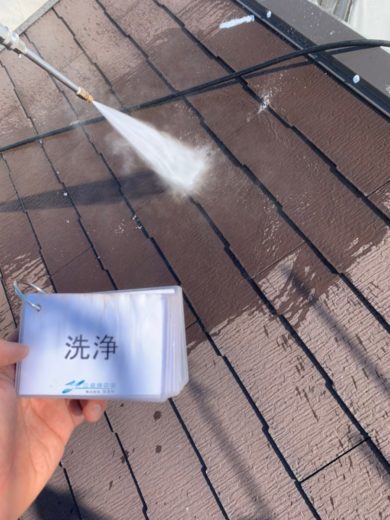奈良奈良市M様邸　外壁塗装・屋根塗装・ベランダ防水工事 屋根高圧洗浄