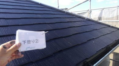 奈良桜井市N様　外壁塗装・屋根塗装 屋根塗装下塗り2回目