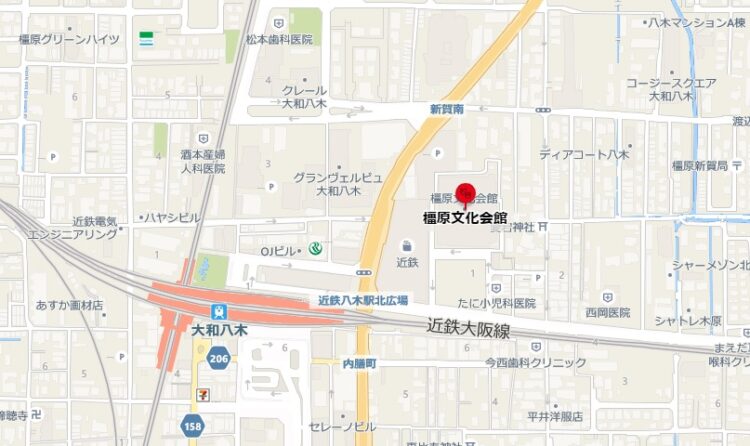 奈良の香芝市の株式会社ヨネヤの外壁塗装と屋根塗装の地図