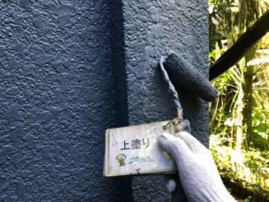 奈良桜井市D様邸　外壁塗装・屋根塗装工事 外壁上塗り