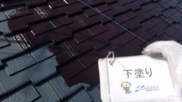 奈良の香芝市の株式会社ヨネヤの外壁塗装と屋根塗装の部分的な塗装