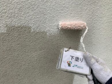 奈良磯城郡田原本町M様邸　外壁塗装工事 外壁下塗り