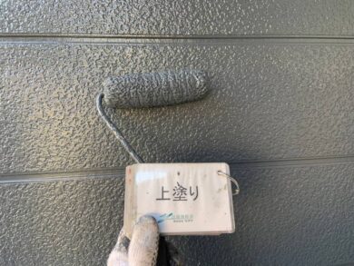 奈良磯城郡田原本町Y様邸　外壁塗装・屋根塗装・防水工事 外壁上塗り
