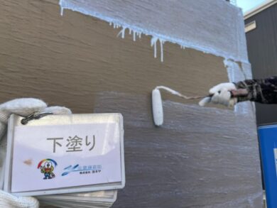 奈良奈良市G様邸　外壁塗装工事 外壁下塗り