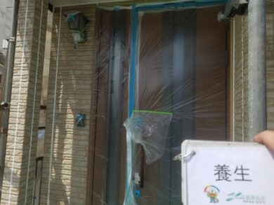 奈良天理市S様邸　外壁塗装・屋根塗装・防水工事 養生