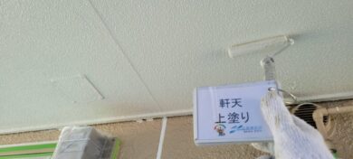 奈良橿原市F様　外壁塗装・屋根塗装工事 軒天上塗り