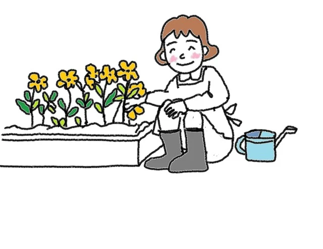 橿原市・田原本の外壁塗装・屋根塗装は実績No.1安心ヨネヤの桜井市のお花を育てる女性
