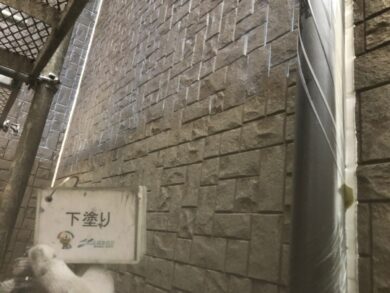 奈良天理市Y様邸　外壁塗装工事 外壁下塗り