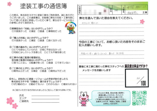 奈良天理市I様邸　外壁塗装・屋根カバー工法のお客様の声