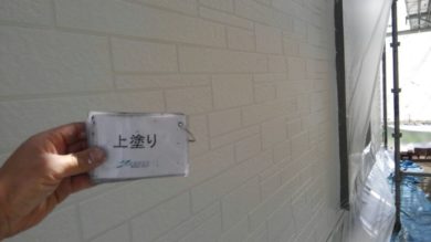 奈良・奈良市M様　外壁塗装・防水工事 外壁上塗り