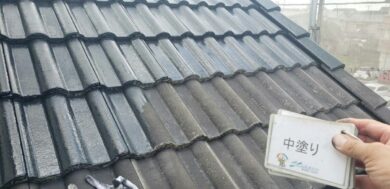 奈良奈良市Y様　外壁塗装・屋根塗装工事 屋根中塗り