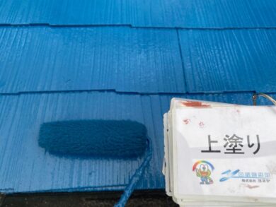 奈良橿原市H様邸　外壁塗装・屋根塗装工事 屋根上塗り
