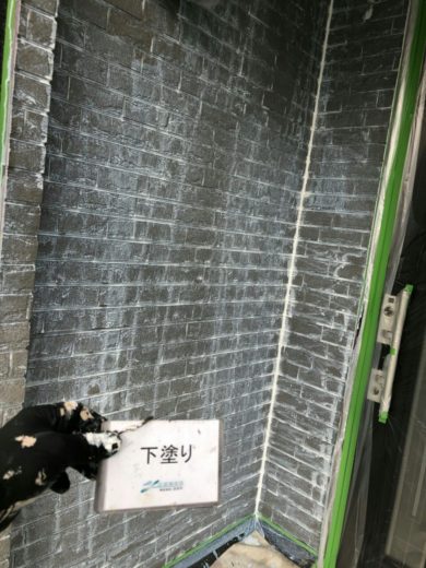 奈良橿原市K様　外壁塗装・屋根塗装・防水工事 外壁塗装　下塗り