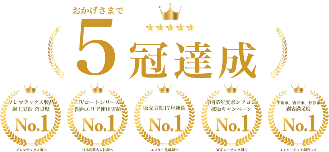 おかげさまで5冠達成