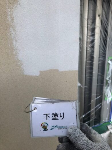 奈良生駒市K様　外壁塗装・屋根塗装・外塀塗装・防水工事 外壁塗装下塗り